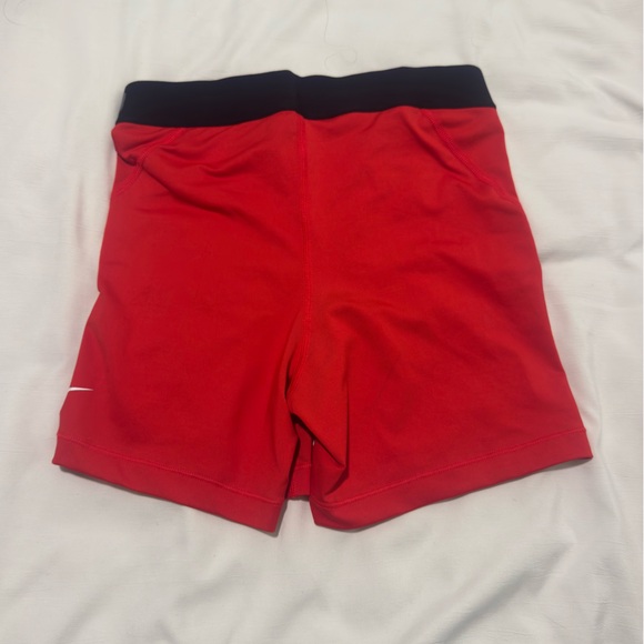 Nike Women's Red Nike Pro Shorts - Picture 2 of 2